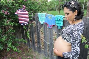 pregnant woman in the garden