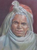 portrait of an indian old woman