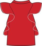 Red high neck dress clipart