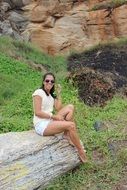 beauty in sunglasses among the beautiful nature of brazil