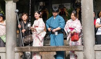 Girls in kimonos in Japan