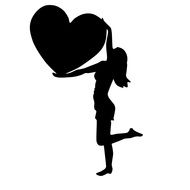 Woman Heart Silhouette drawing