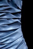 part of blue Ruched Bodice close up