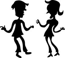 silhouettes of people on a white background