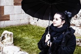 photo of Gothic girl with umbrella