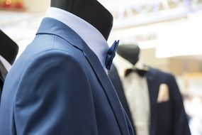 blue jacket on a mannequin
