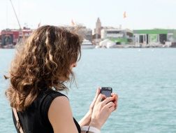 young woman with mobile