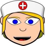 Nurse Face Cartoon Woman