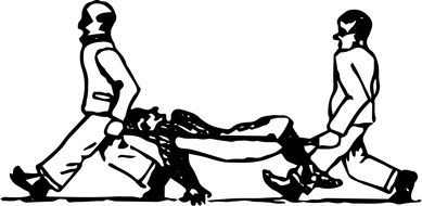 image of men carrying the wounded