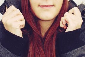 woman with long red hair