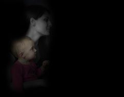 picture of the mother and baby in a dark