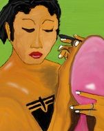 graphic image of a woman with makeup