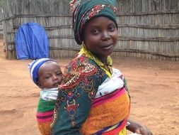 young african woman with baby