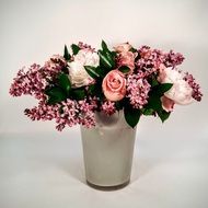 different flowers in a vase