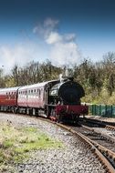 retro steam train on the railway