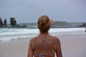 woman in a swimsuit on the beach in Fernando de Noronha