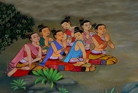 drawings of people in meditation