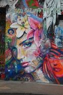 colorful street art of woman