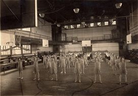 gym class in monochrome