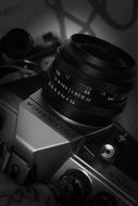 Black and white photo of the camera