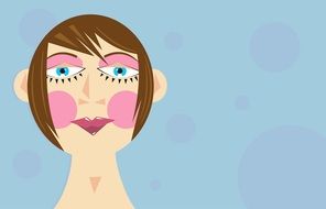 image of a female head with pink cheeks