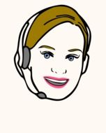 female head with microphone