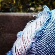 ripped Blue Jeans, detail, macro
