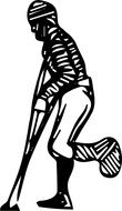 image of a man on crutches