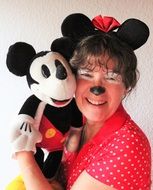 woman in Minnie make up