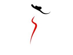 red lady as a fashion logo