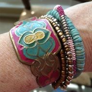 colorful jewelry on a wrist