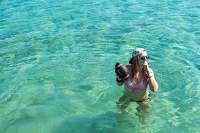 happy woman on a vacation