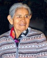 Old grey haired peruvian Woman, portrait