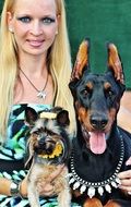 Blonde Woman with Doberman