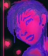 clipart of the pixeled purple girl