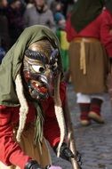 woman in wooden mask