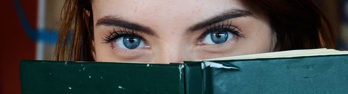 Woman with blue eyes