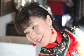 asian woman in national dress