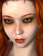 Close-up of the face of redhead woman
