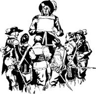 vintage sketch with people crowd