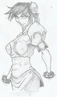 pencil drawing of a warrior girl