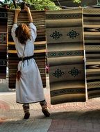 The woman broadcasts the Carpet Bulgaria