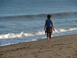 walking woman on a beach