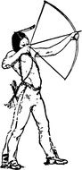 black white image of a man with a bow