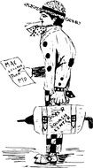 black white image of a man with a briefcase