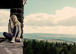 Girl in Forest Tower