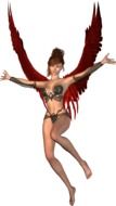drawing magic girl elf with wings