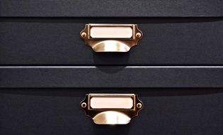 office box with golden locks