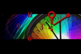 colored clock with arrows