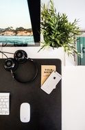 top view of Desk in office